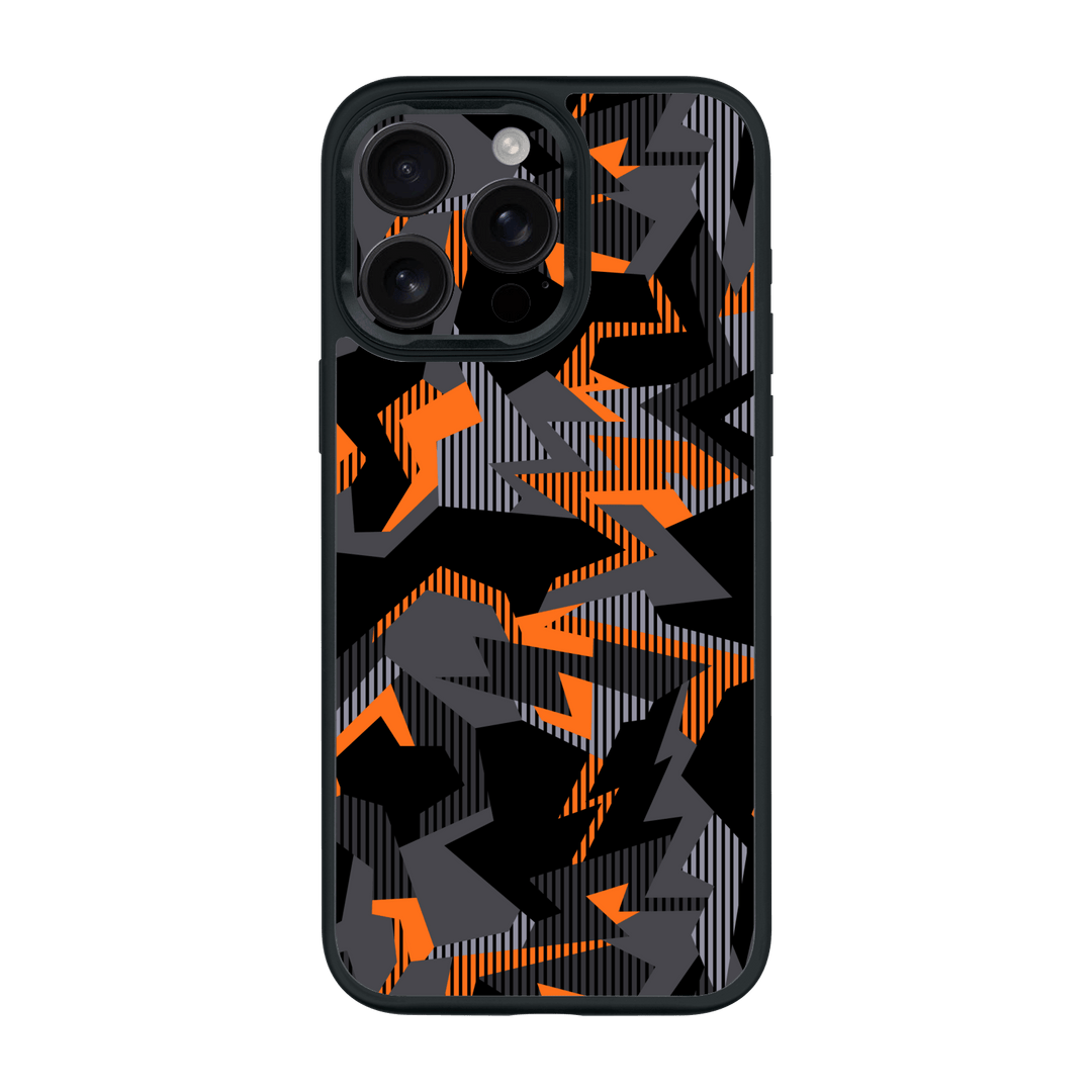 iPhone 16 PRO Print Printed Custom SIGNATURE Sharp-Edged Orange Camo Camouflage Case by QSKINZ | qskinz.com