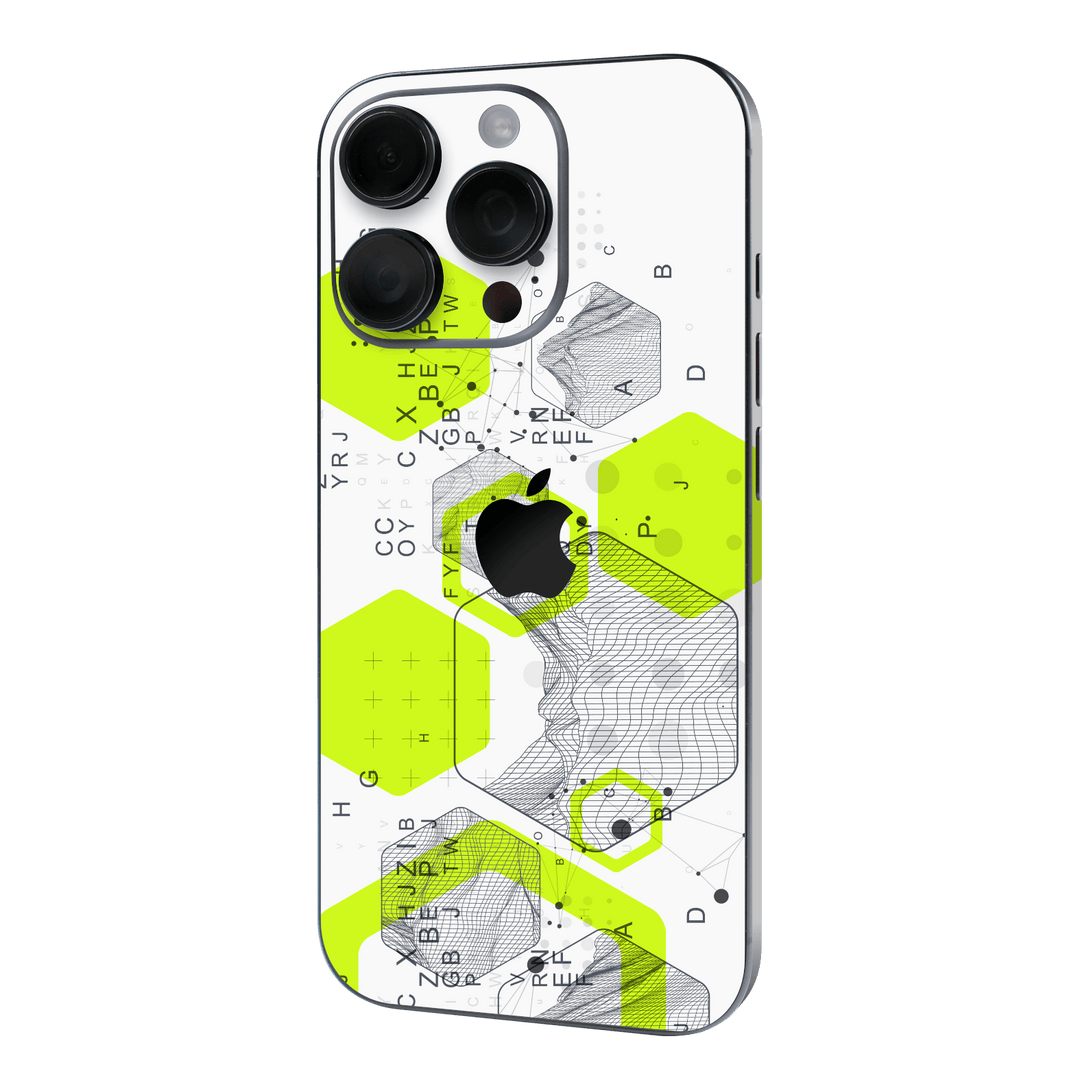 iPhone 16 PRO Printed Custom SIGNATURE “Neural Realm” AI Science Green & White Skin Wrap Sticker Decal Cover Protector by QSKINZ | QSKINZ.COM