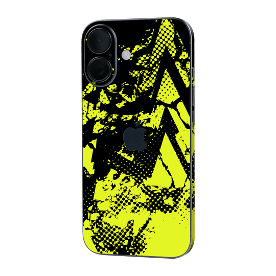 iPhone 16 Plus Print Printed Custom SIGNATURE Grunge Yellow Green Trace Skin Wrap Sticker Decal Cover Protector by QSKINZ | QSKINZ.COM