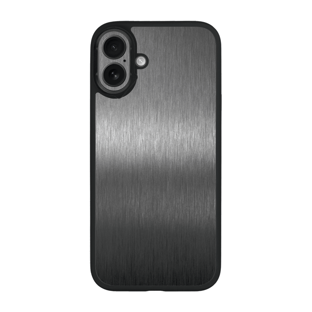 iPhone 16 Plus Qcaze Brushed Metal Titanium Metallic Case by QSKINZ | qskinz.com