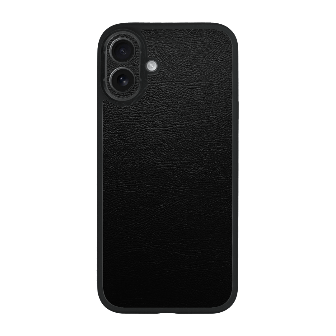 iPhone 16 Plus Qcaze Luxuria BLACK LEATHER Riders Case by QSKINZ | qskinz.com