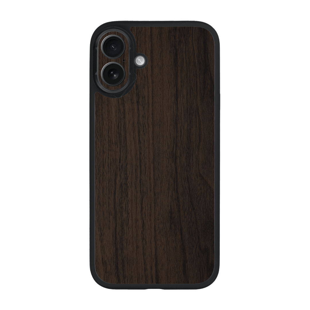 iPhone 16 Plus Qcaze Premium Wood Wooden Dark Walnut Matte Textured Case by QSKINZ | qskinz.com