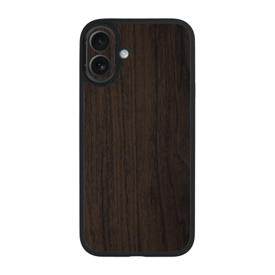 iPhone 16 Plus Qcaze Premium Wood Wooden Dark Walnut Matte Textured Case by QSKINZ | qskinz.com