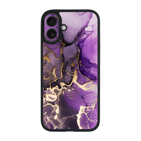 iPhone 16 Plus Qcaze Print Printed Custom SIGNATURE AGATE GEODE Purple-Gold Case by QSKINZ | qskinz.com