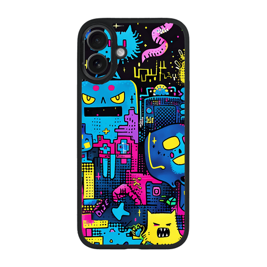 iPhone 16 Plus Qcaze Print Printed Custom SIGNATURE Arcade Rave Gaming Gamer Pixel Case by QSKINZ | QSKINZ.COM