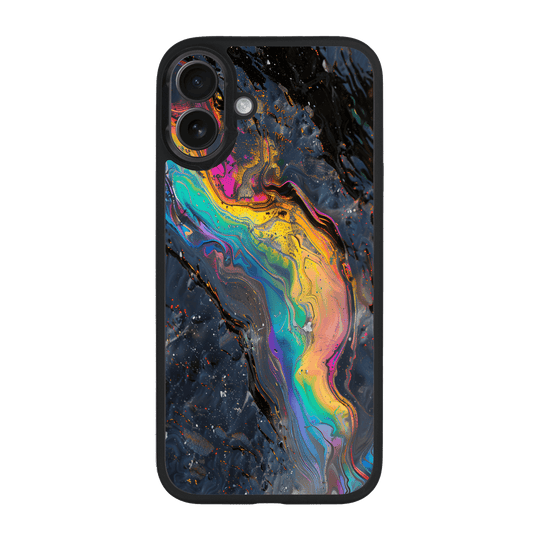 iPhone 16 Plus Qcaze Print Printed Custom SIGNATURE Aurora Auroria Stone Marble Rainbow Case by QSKINZ | QSKINZ.COM