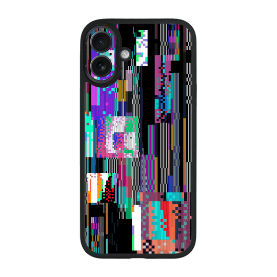 iPhone 16 Plus Qcaze Print Printed Custom SIGNATURE Glitchscape Glitch No Signal Colours Case by QSKINZ | QSKINZ.COM