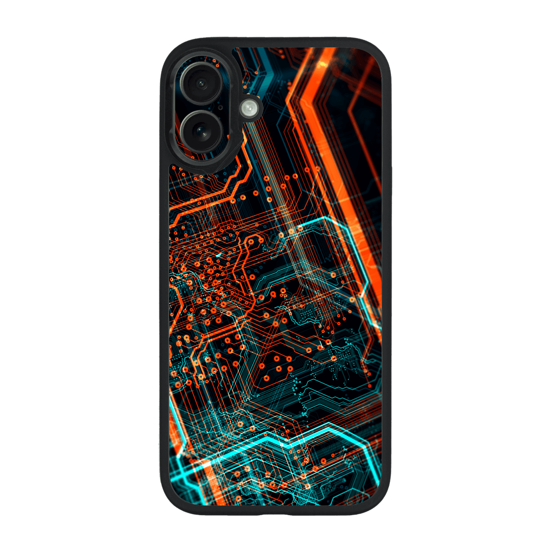 iPhone 16 Plus Qcaze Print Printed Custom SIGNATURE NEON PCB Board Case by QSKINZ | qskinz.com