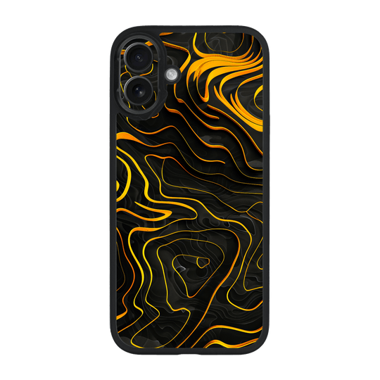 iPhone 16 Plus Qcaze Print Printed Custom SIGNATURE Wave Waves Waver Yellow and Black Case by QSKINZ | QSKINZ.COM