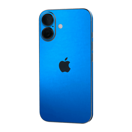 iPhone 16 Plus Satin Blue Metallic Matt Matte Skin Wrap Sticker Decal Cover Protector by QSKINZ | qskinz.com