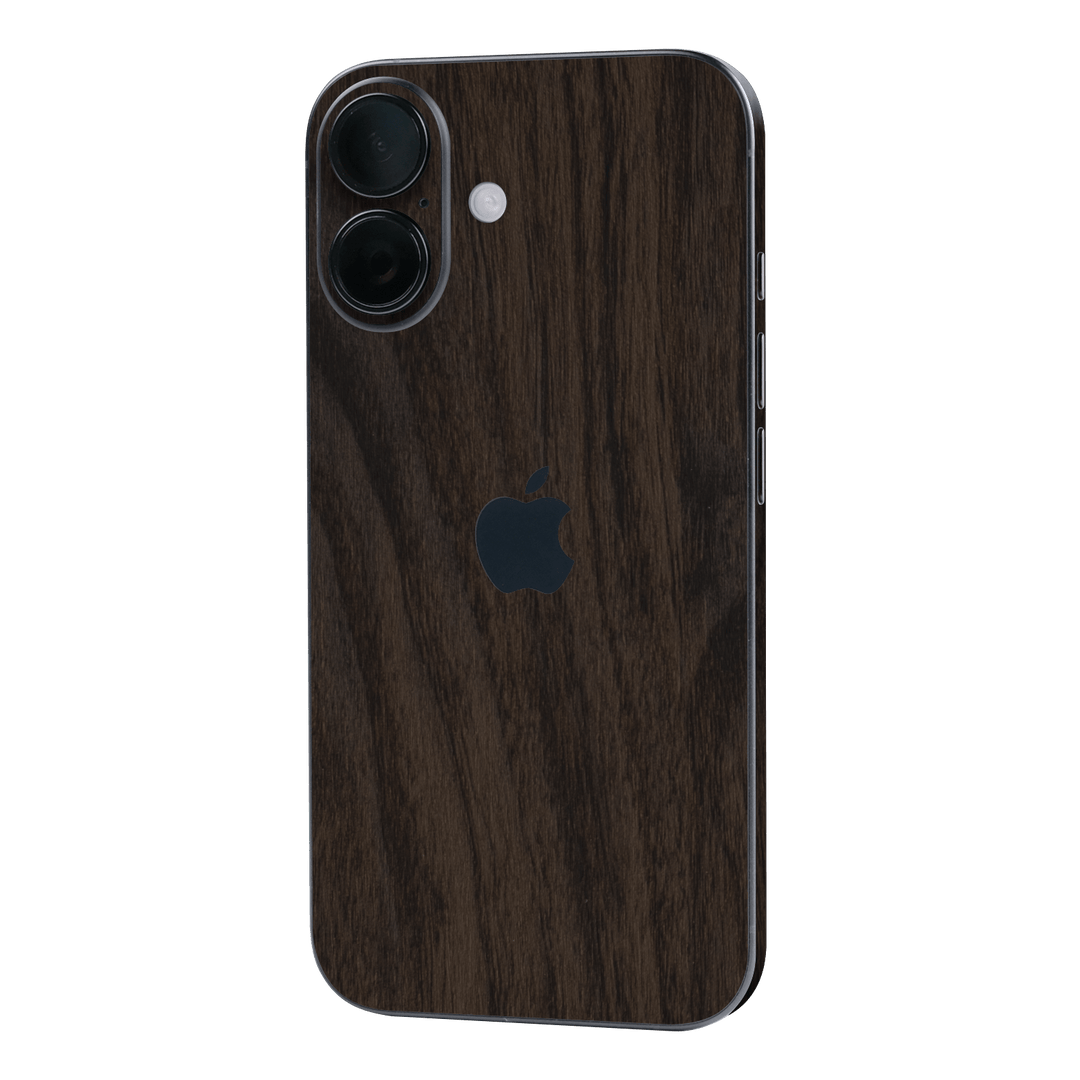 iPhone 16 Premium Wood Wooden Dark Walnut Matte Textured Skin Wrap Sticker Decal Cover Protector by QSKINZ | qskinz.com