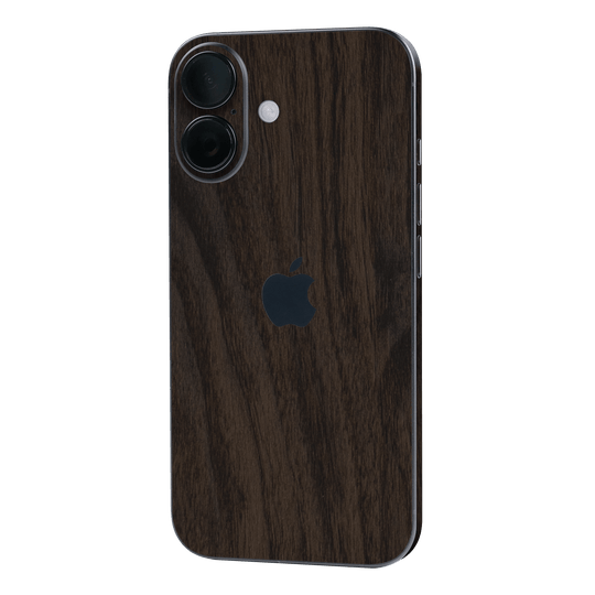 iPhone 16 Premium Wood Wooden Dark Walnut Matte Textured Skin Wrap Sticker Decal Cover Protector by QSKINZ | qskinz.com