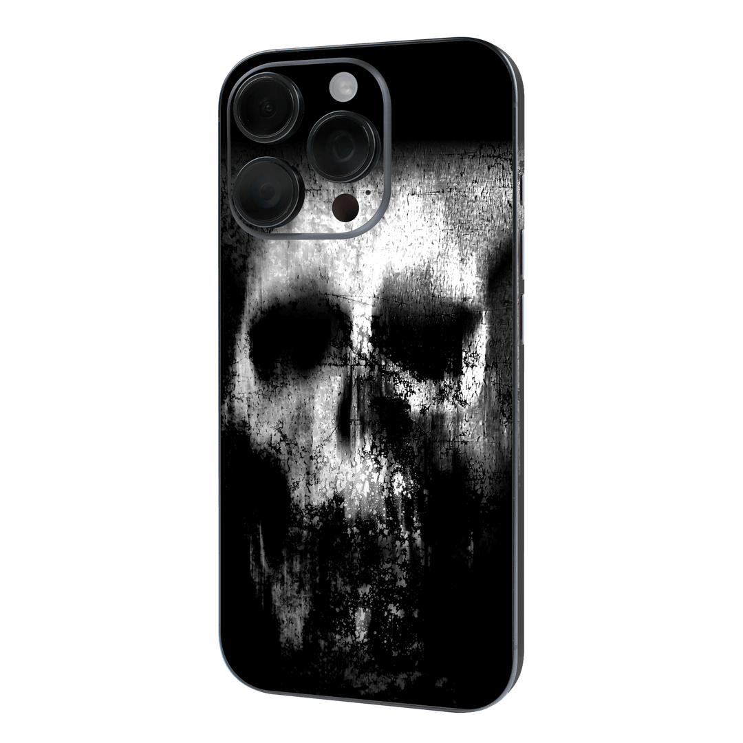 iPhone 16 Pro MAX Print Printed Custom SIGNATURE Horror Black & White SKULL Skin, Wrap, Decal, Protector, Cover QSKINZ | qskinz.com