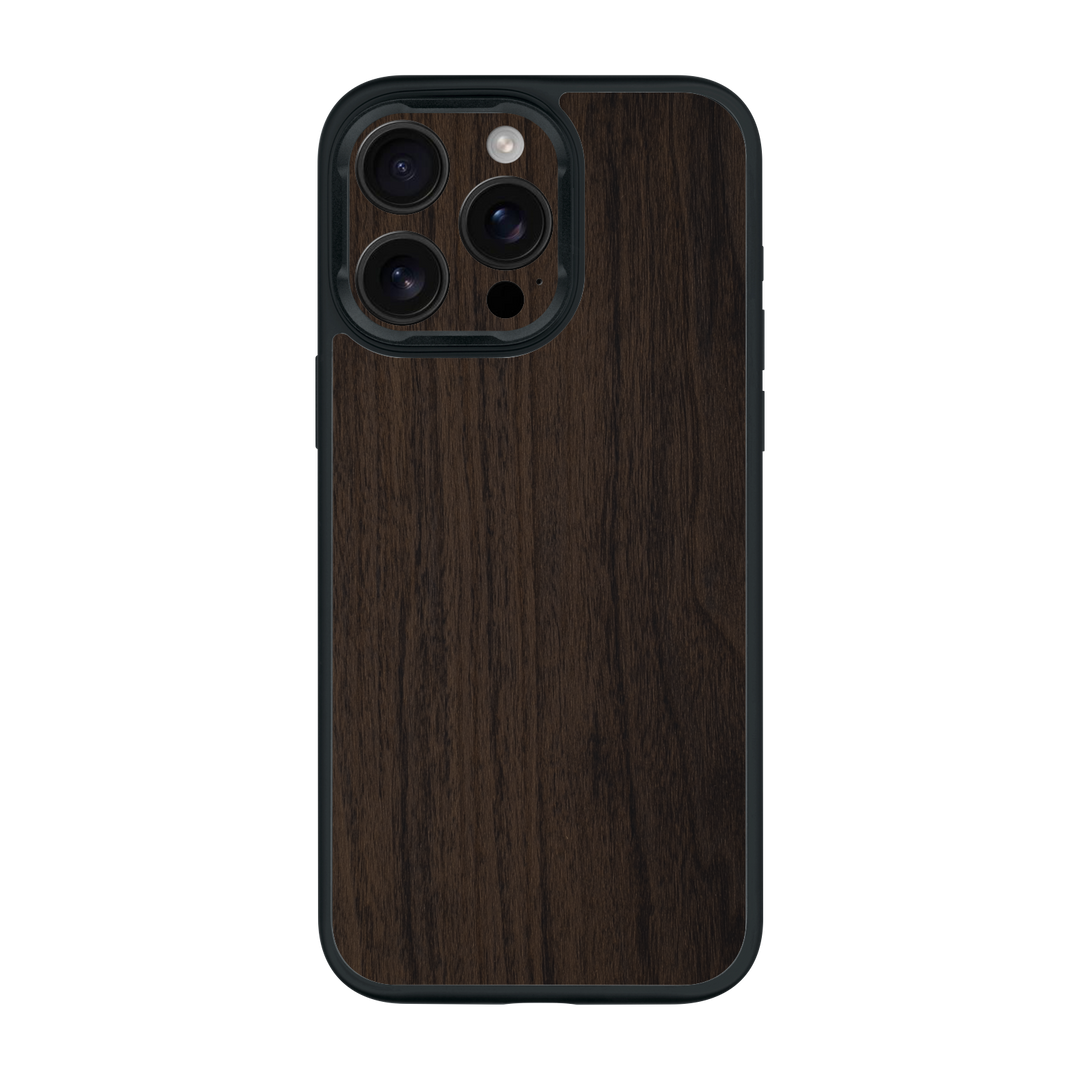 iPhone 16 Pro MAX Qaze Premium Wood Wooden Dark Walnut Matte Textured Case by QSKINZ | qskinz.com