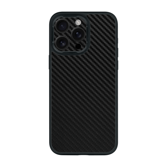 iPhone 16 Pro MAX Qcaze Black 3D Textured Carbon Fibre Fiber Case by QSKINZ | qskinz.com