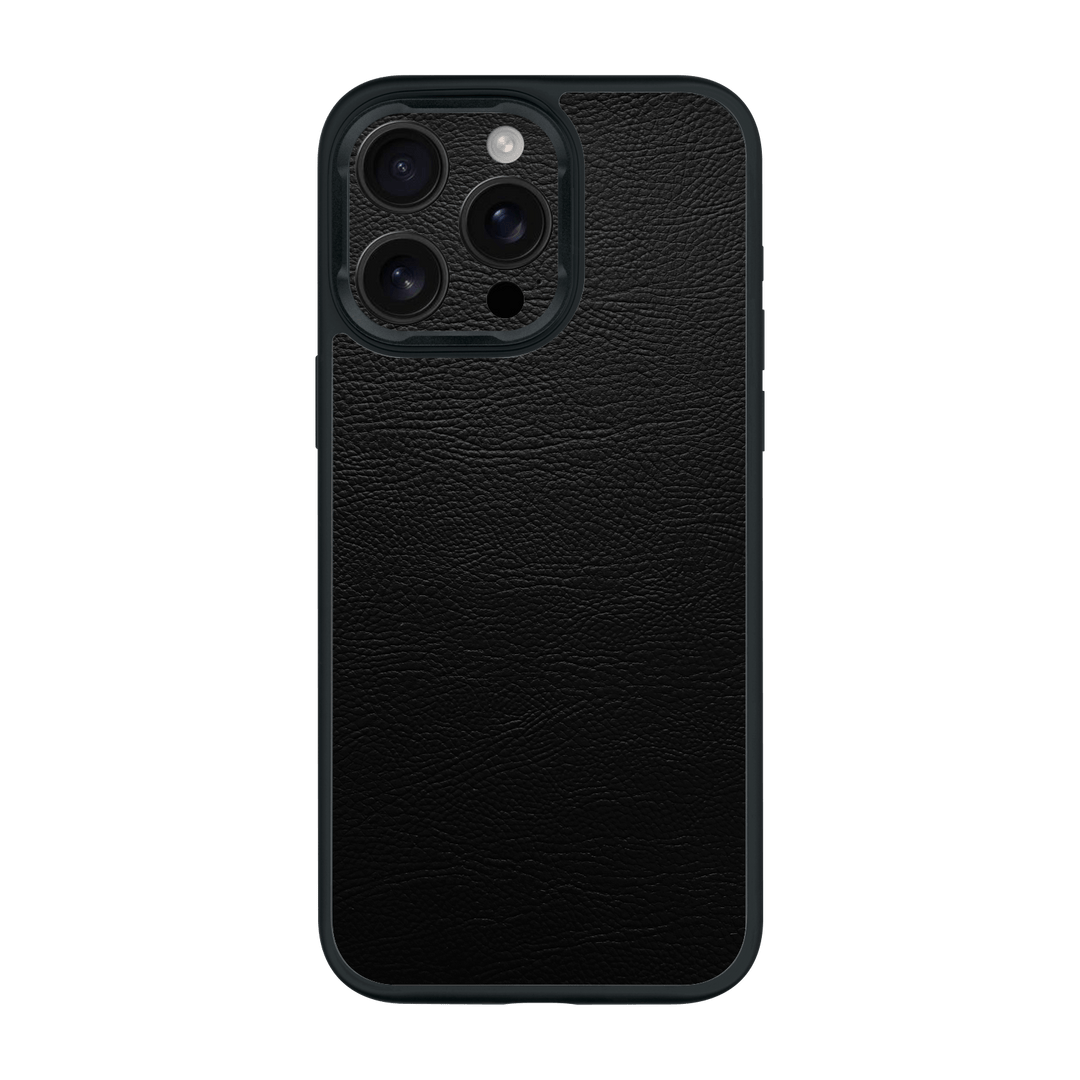 iPhone 16 Pro MAX Qcaze Luxuria BLACK LEATHER Riders Case by QSKINZ | qskinz.com