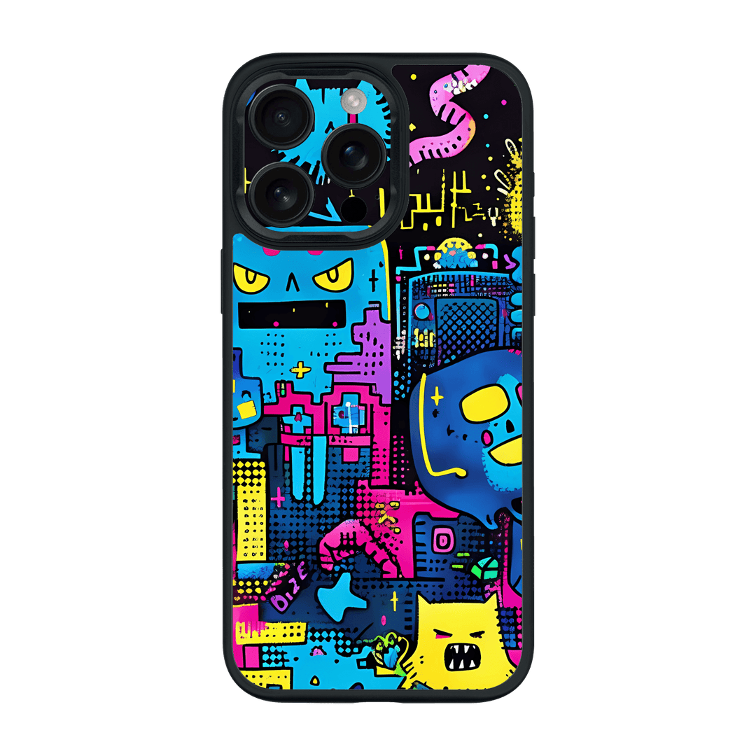 iPhone 16 Pro MAX Qcaze Print Printed Custom SIGNATURE Arcade Rave Gaming Gamer Pixel Case by QSKINZ | QSKINZ.COM