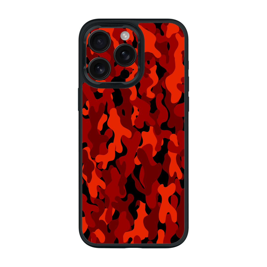 iPhone 16 Pro MAX Qcaze Print Printed Custom SIGNATURE Fire Red Camo Camouflage Case by QSKINZ | QSKINZ.COM