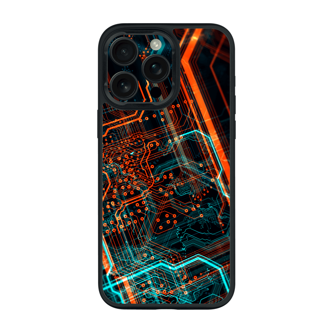 iPhone 16 Pro MAX Qcaze Print Printed Custom SIGNATURE NEON PCB Board Case by QSKINZ | qskinz.com