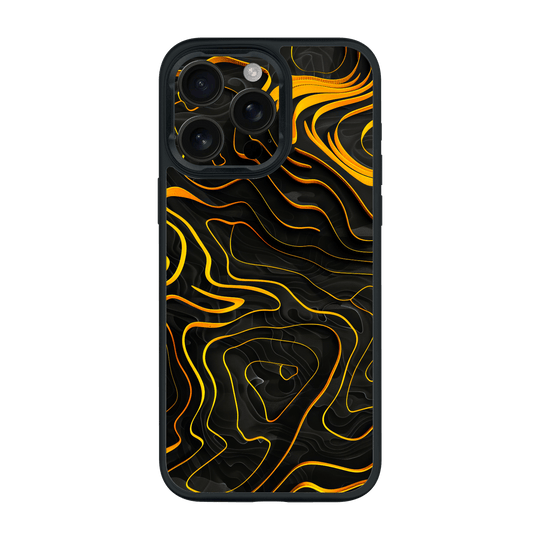 iPhone 16 Pro MAX Qcaze Print Printed Custom SIGNATURE Wave Waves Waver Yellow and Black Case by QSKINZ | QSKINZ.COM
