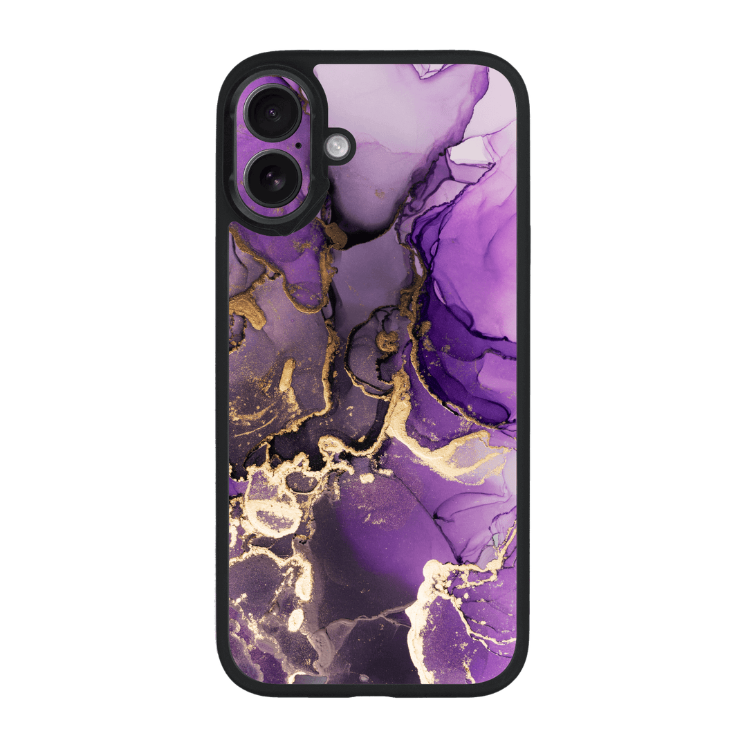 iPhone 16 Qcaze Print Printed Custom SIGNATURE AGATE GEODE Purple-Gold Case by QSKINZ | qskinz.com