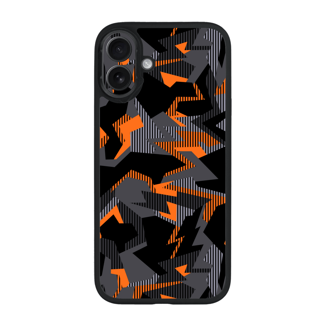 iPhone 16 Qcaze Print Printed Custom SIGNATURE Sharp-Edged Orange Camo Camouflage Case by QSKINZ | qskinz.com