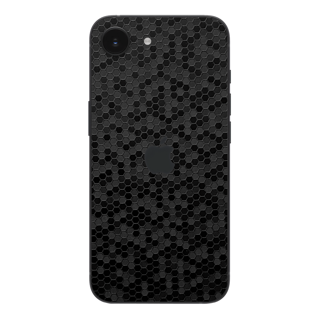 iPhone 16e Luxuria Black Honeycomb 3D Textured Skin Wrap Sticker Decal Cover Protector by QSKINZ | qskinz.com