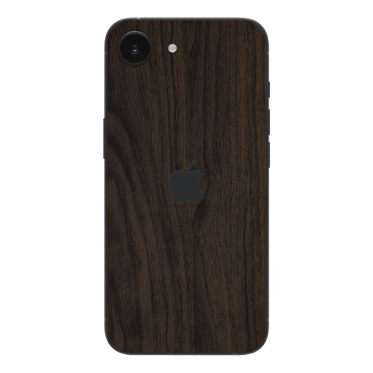 iPhone 16e Premium Wood Wooden Dark Walnut Matte Textured Skin Wrap Sticker Decal Cover Protector by QSKINZ | qskinz.com
