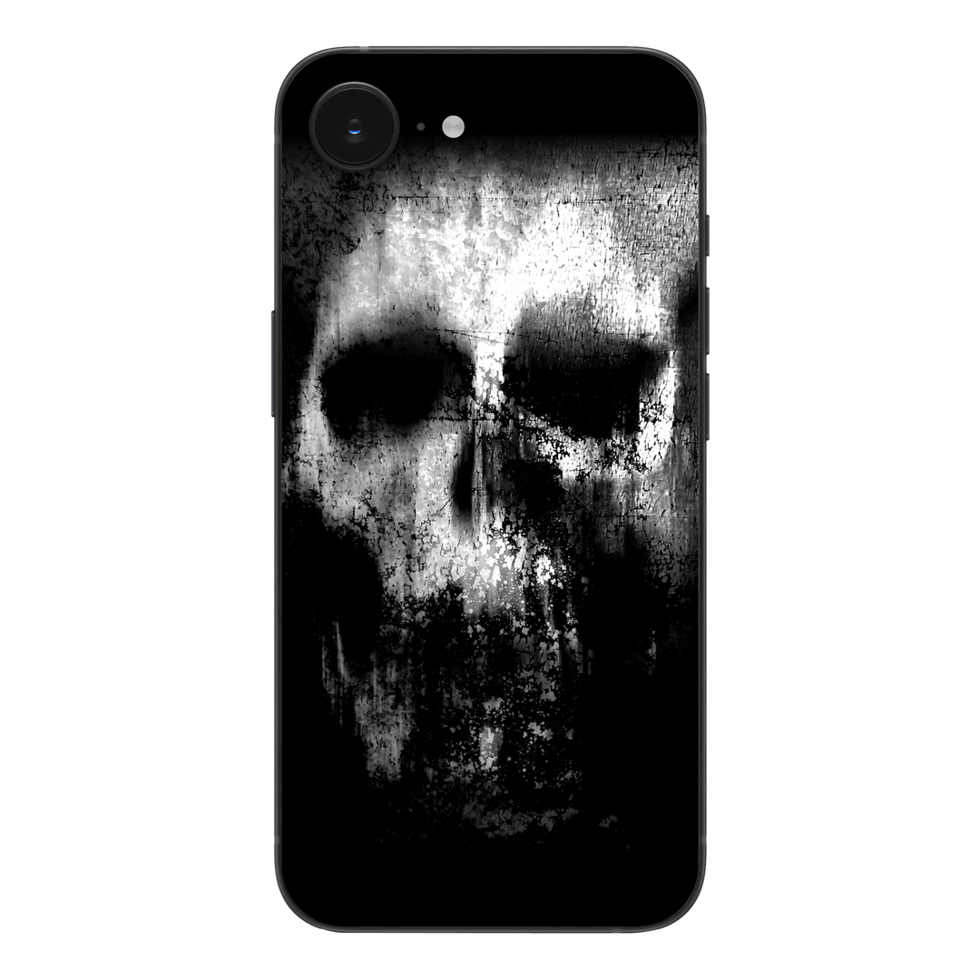 iPhone 16e Print Printed Custom SIGNATURE Horror Black & White SKULL Skin, Wrap, Decal, Protector, Cover by QSKINZ | qskinz.com