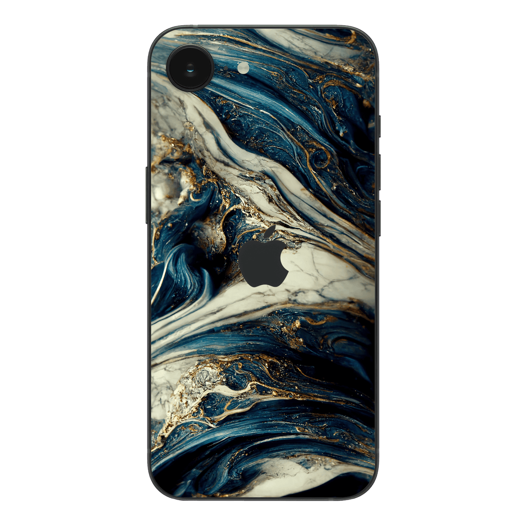 iPhone 16e Printed Custom SIGNATURE Agate Geode Naia Ocean Blue Stone Skin Wrap Sticker Decal Cover Protector by QSKINZ | qskinz.com