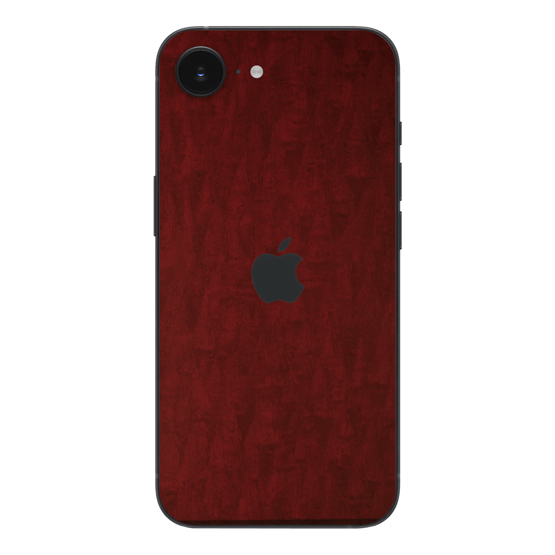 iPhone 16e Scarlet Red Wood Wooden Satin Skin Wrap Sticker Decal Cover Protector by QSKINZ | qskinz.com