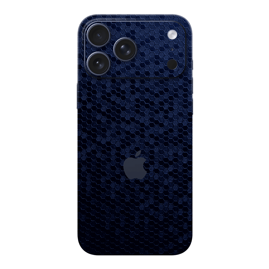 iPhone 17 PRO Luxuria Navy Blue Honeycomb 3D Textured Skin Wrap Sticker Decal Cover Protector by QSKINZ | qskinz.com