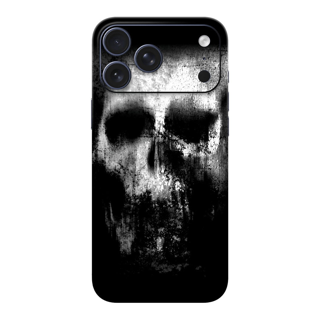 iPhone 17 PRO Print Printed Custom SIGNATURE Horror Black & White SKULL Skin, Wrap, Decal, Protector, Cover by QSKINZ | qskinz.com
