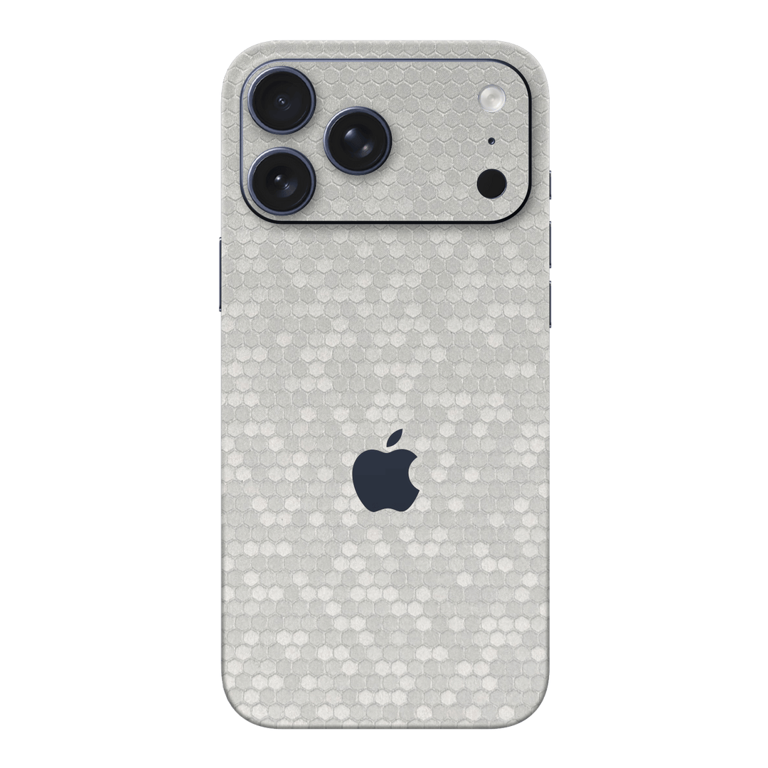 iPhone 17 Pro MAX Luxuria Silver Honeycomb 3D Textued Skin, Wrap, Cover, Protector by Qskinz
