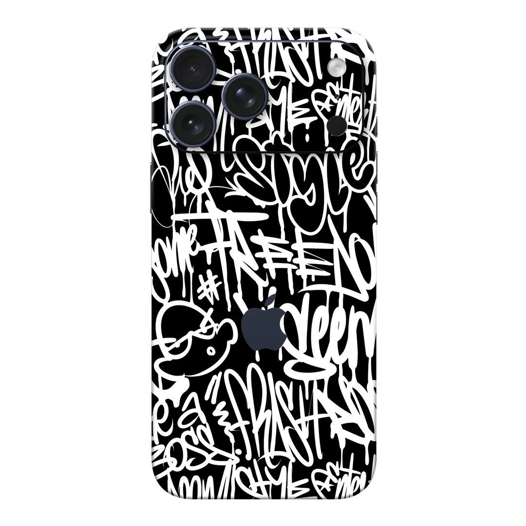 iPhone 17 Pro MAX Print Printed Custom SIGNATURE Monochrome Black and WhiteGraffiti Skin Wrap Sticker Decal Cover Protector by QSKINZ | qskinz.com