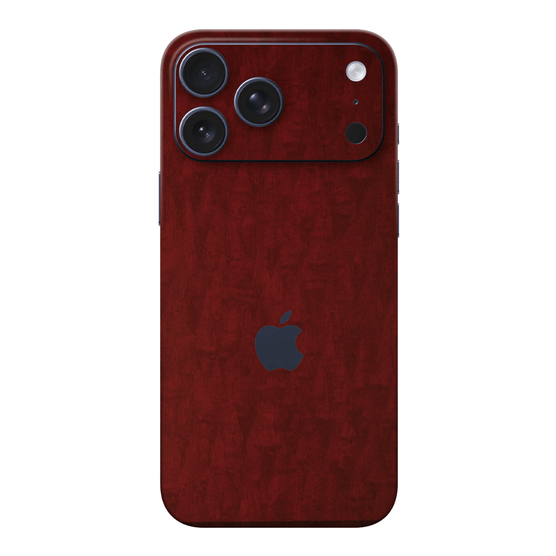 iPhone 17 Pro MAX Scarlet Red Wood Wooden Satin Skin Wrap Sticker Decal Cover Protector by QSKINZ | qskinz.com