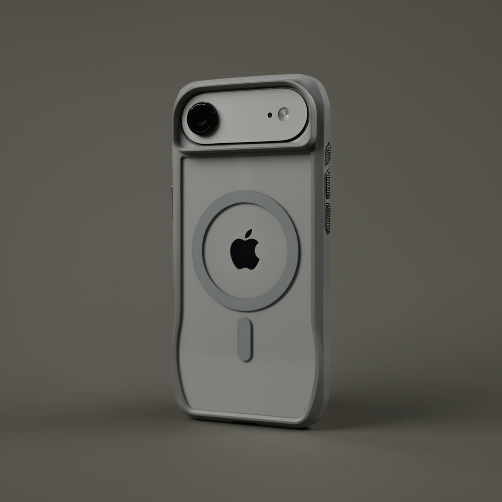 iPhone Air Qcaze DUO Lunar GREY Skin and Case Set Side