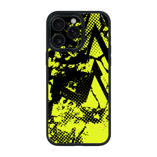 iPohne 16 PRO Print Printed Custom SIGNATURE Grunge Yellow Green Trace Case by QSKINZ | QSKINZ.COM