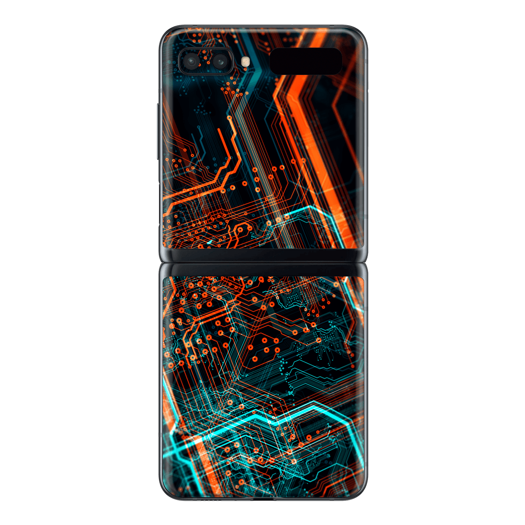 Samsung Galaxy Z Flip Print Printed Custom SIGNATURE NEON PCB Board Skin Wrap Sticker Decal Cover Protector by EasySkinz | EasySkinz.com