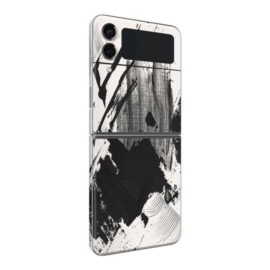 Samsung Galaxy Z Flip 4 (2022) Print Printed Custom Signature Black and White Madness Skin Wrap Sticker Decal Cover Protector by EasySkinz | EasySkinz.com