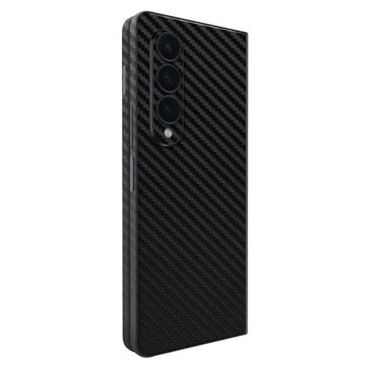 Samsung Galaxy Z Fold 4 (2022) Black 3D Textured Carbon Fibre Fiber Skin Wrap Sticker Decal Cover Protector by EasySkinz | EasySkinz.com