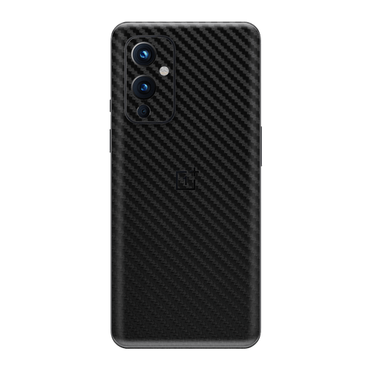OnePlus 9 Black 3D Textured Carbon Fibre Fiber Skin Wrap Sticker Decal Cover Protector by EasySkinz