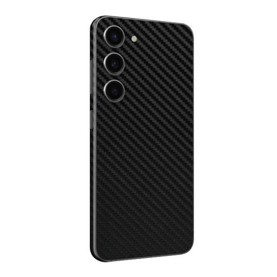 Samsung Galaxy S23 Black 3D Textured Carbon Fibre Fiber Skin Wrap Decal Cover Protector by EasySkinz | EasySkinz.com