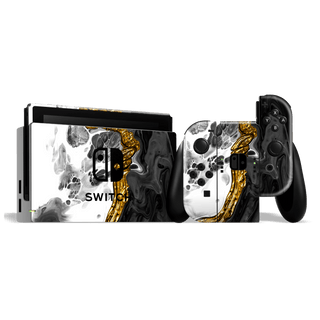 Nintendo SWITCH SIGNATURE Abstract MELTED Gold Skin