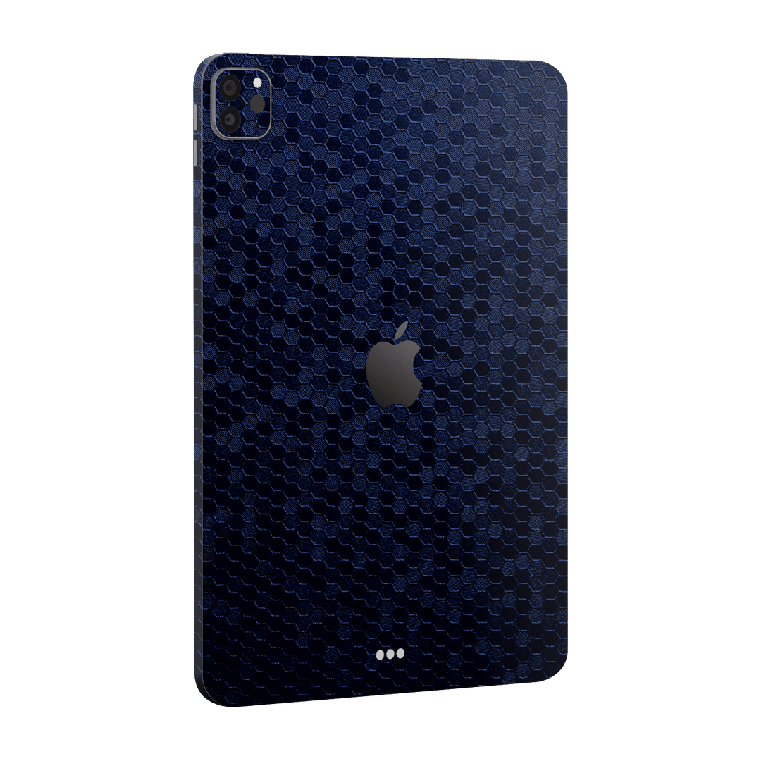 iPad PRO 12.9” (M2, 2022) Luxuria Navy Blue Honeycomb 3D Textured Skin Wrap Sticker Decal Cover Protector by EasySkinz | EasySkinz.com