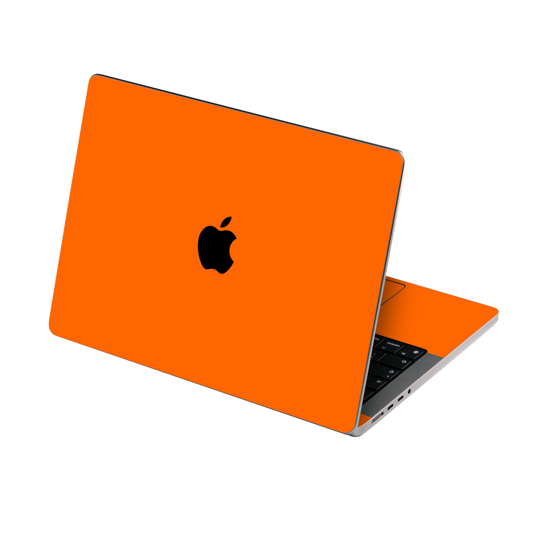 MacBook PRO 14" (2021) Gloss Glossy Orange Skin Wrap Sticker Decal Cover Protector by EasySkinz | EasySkinz.com