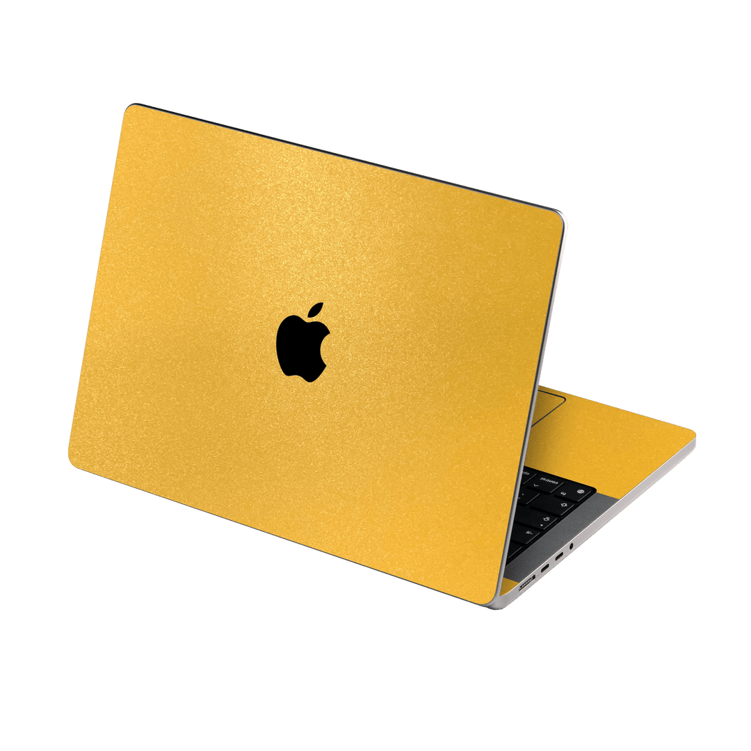 MacBook PRO 14" (2021) Yellow Metallic Matt Matte Skin Wrap Sticker Decal Cover Protector by EasySkinz | EasySkinz.com