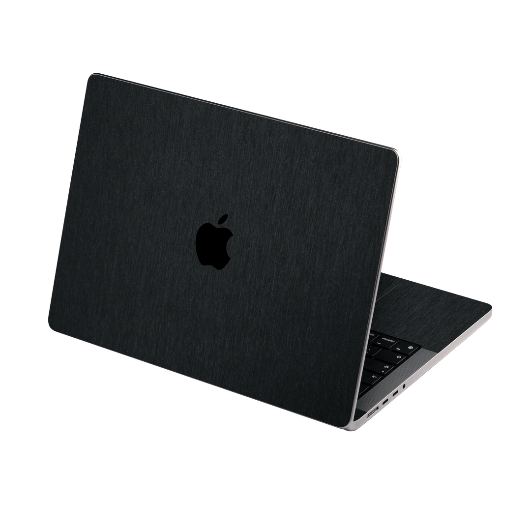 MacBook PRO 14" (2021) Brushed Metal Black Metallic Skin Wrap Sticker Decal Cover Protector by EasySkinz | EasySkinz.com