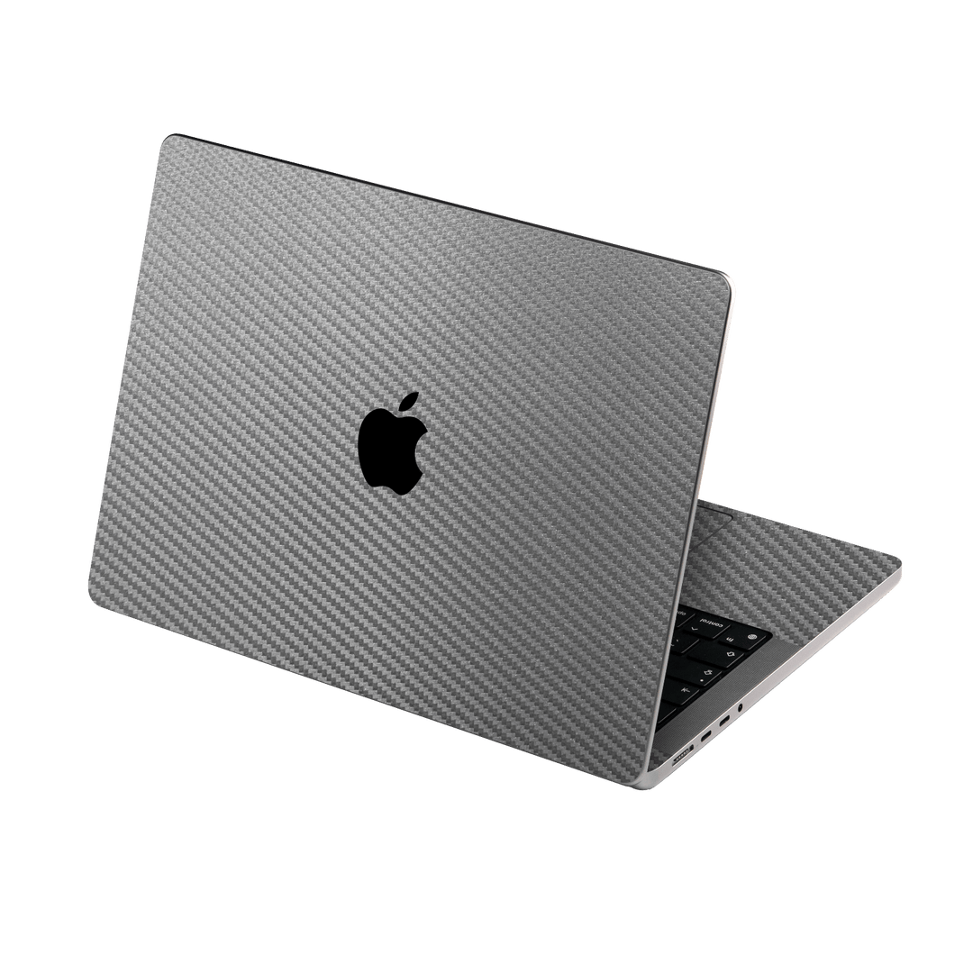 MacBook PRO 14" (2021) Metallic Grey 3D Textured Carbon Fibre Fiber Skin Wrap Sticker Decal Cover Protector by EasySkinz | EasySkinz.com