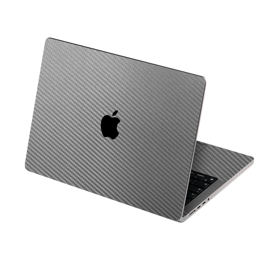 MacBook PRO 16" (2021) Metallic Grey 3D Textured Carbon Fibre Fiber Skin Wrap Sticker Decal Cover Protector by EasySkinz | EasySkinz.com